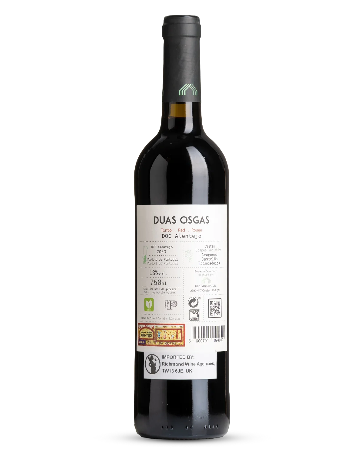Cas' Amaro Duas Osgas Tinto, Alentejo 2023 view 2