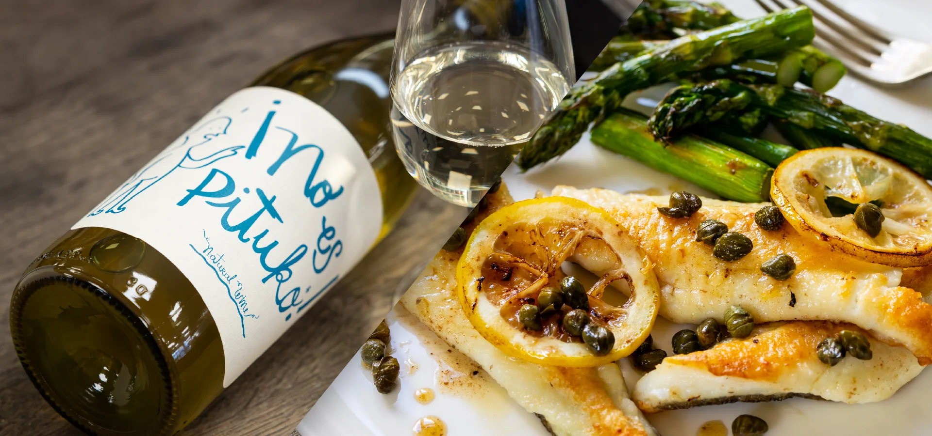 July's "Chilean Cool": Pan-Fried Fish with Charred Lemon & Capers + Natural Viognier