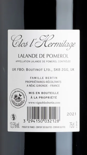 Clos l'Hermitage, Lalande de Pomerol 2022 view 3