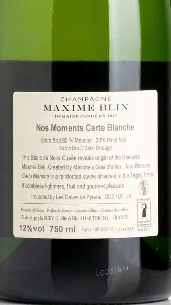 Champagne Maxime Blin, Carte Blanche Extra Brut NV view 3