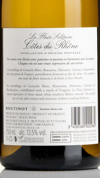 La Fleur Solitaire Côtes du Rhône Blanc, Boutinot 2024 view 3