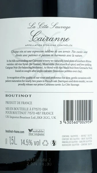 La Côte Sauvage Cairanne, Boutinot - Magnum 2021 view 3