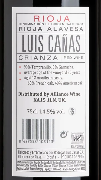 Luis Canas Crianza, Rioja 2022 view 3