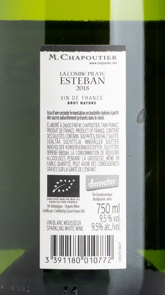 M.Chapoutier La Combe Pilate Esteban Brut Nature 2021 view 3