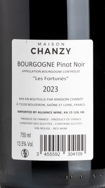 Bourgogne Pinot Noir 'Les Fortunes', Chanzy 2023 view 3