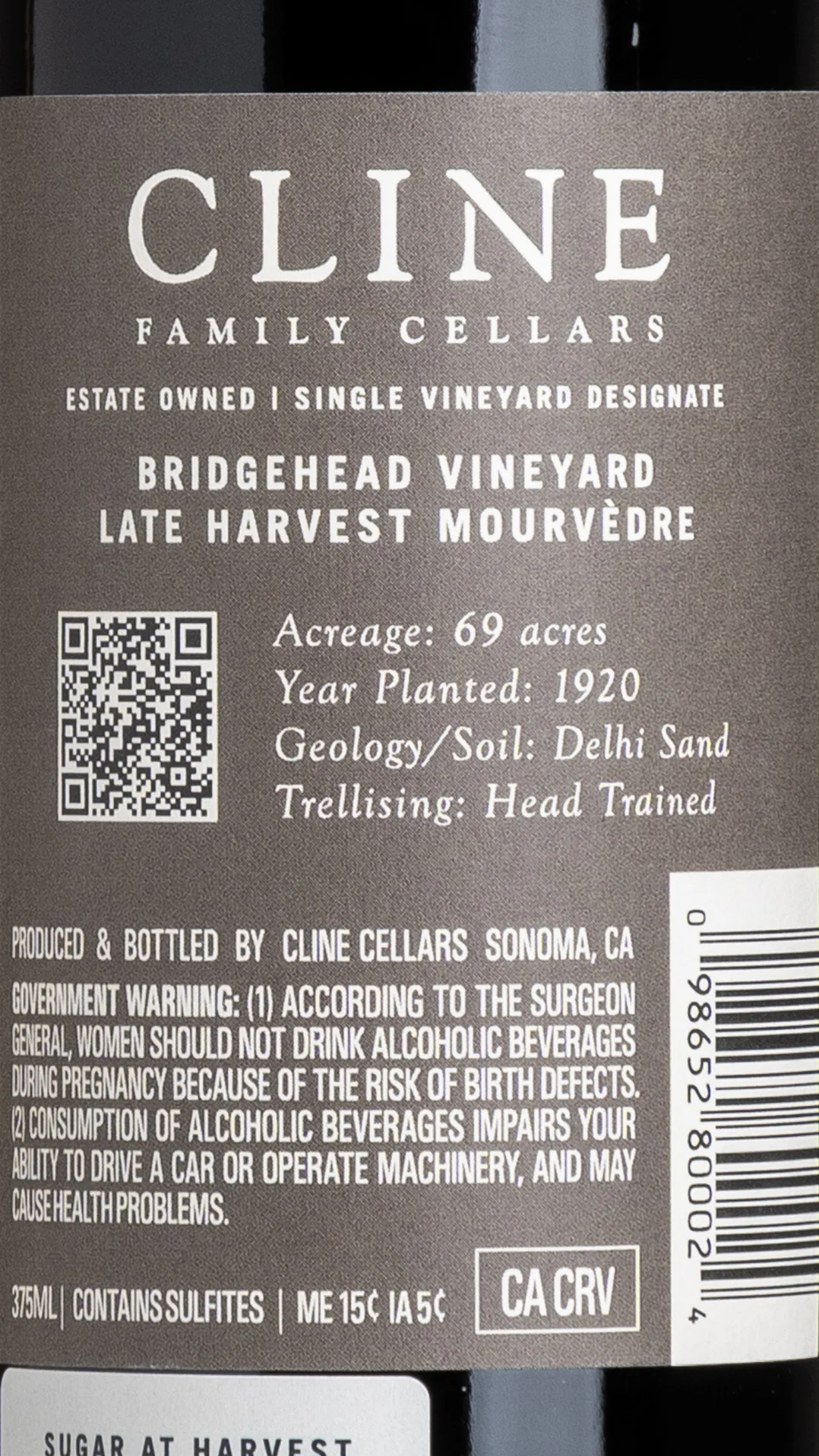 Cline Cellars Late Harvest Mourvedre - 37.5cl 2021 view 3