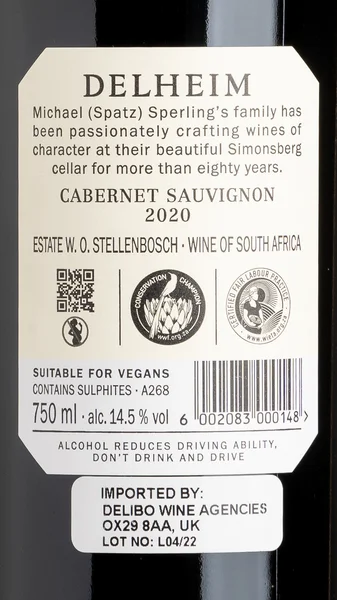 Delheim Cabernet Sauvignon 2021 view 3