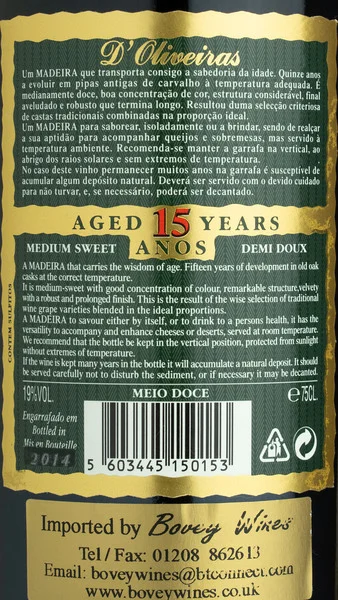 D'Oliveiras Madeira 15 Year-old Medium Sweet view 3