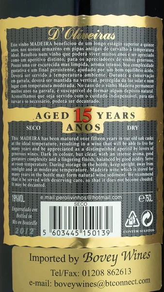 D'Oliveiras Madeira 15 Year-old Dry NV view 3