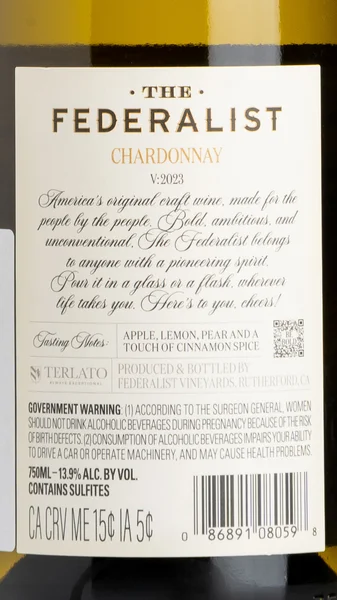 The Federalist Chardonnay 2023 view 3
