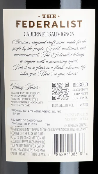 The Federalist Lodi Cabernet Sauvignon 2022 view 3