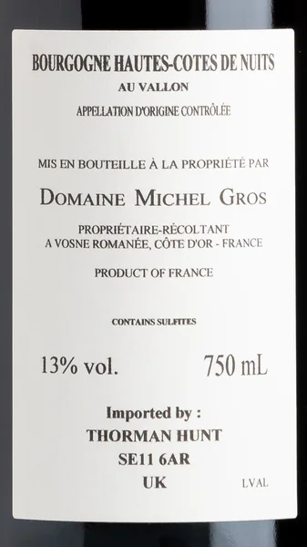 Bourgogne Hautes Côtes de Nuits 'Au Vallon', Domaine Michel Gros 2021 view 3