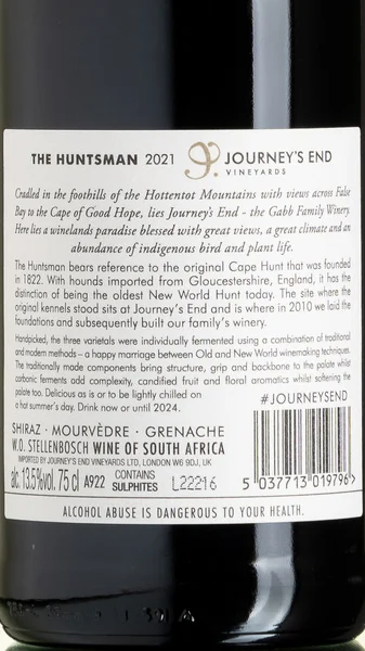Journey's End Huntsman Shiraz Mourvedre Grenache 2022 view 3