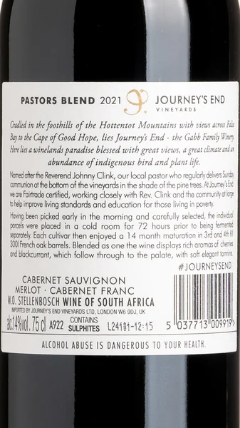 Journey's End'Pastor's Blend' Cabernet Sauvignon Merlot 2022 view 3