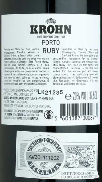 Krohn Ruby Port Halves - Half Bottle NV view 3