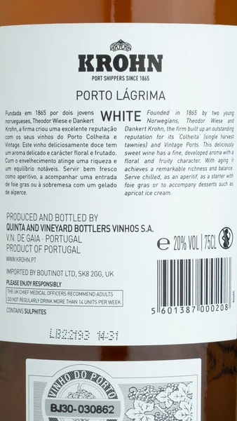 Krohn Lagrima White Port NV view 3