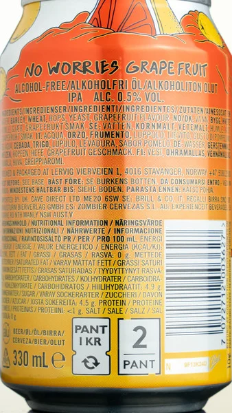 Lervig No Worries Grapefruit Alcohol Free IPA view 3