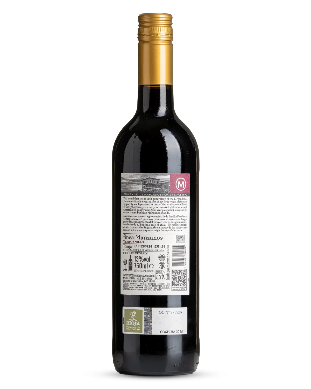 Finca Manzanos 1890 Tempranillo Rioja 2025 view 2