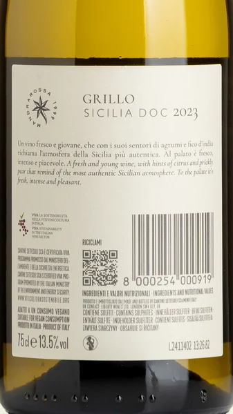 Mandrarossa Grillo 2024 view 3