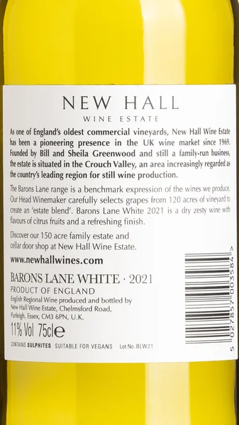 New Hall Wine Estate, Barons Lane White 2022 view 3
