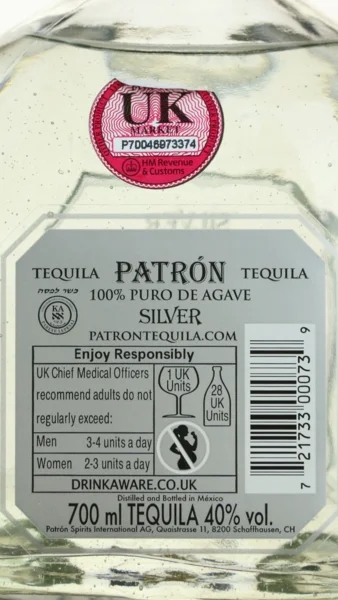 Patron Silver Tequila view 3