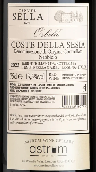Tenute Sella 'Orbello' Nebbiolo, Coste della Sesia 2024 view 3