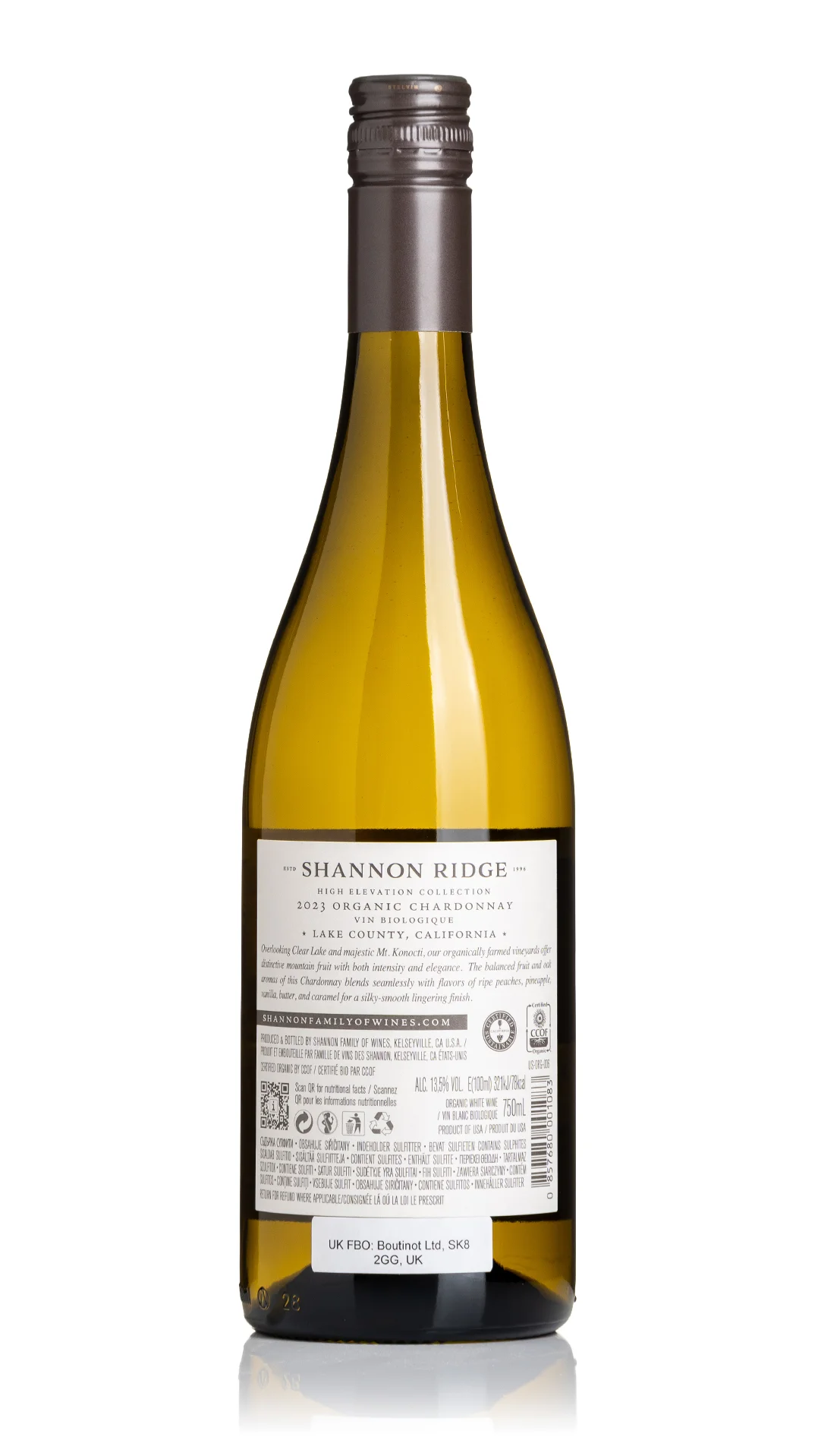Shannon Ridge Chardonnay, Lake County 2023 view 2