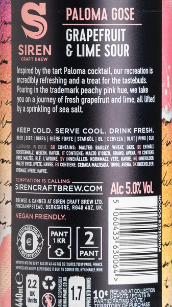 Siren Paloma Gose Grapefruit and Lime Sour view 3