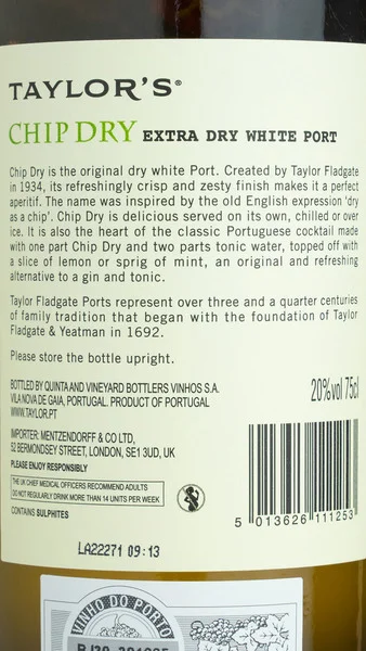 Taylor's Chip Dry White Port NV view 3