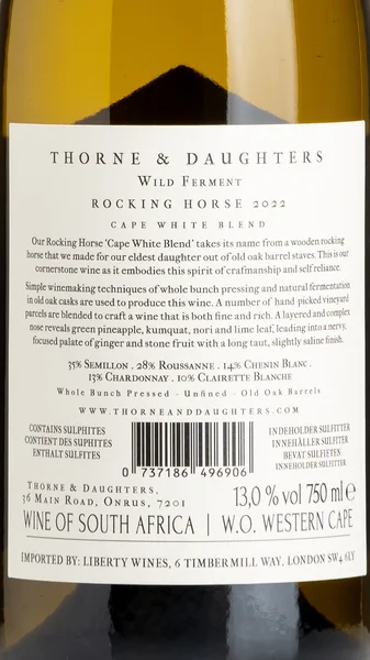 Thorne & Daughters 'Rocking Horse' White Blend 2022 view 3