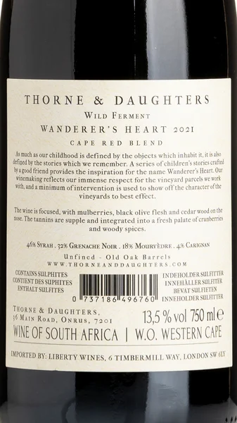 Thorne & Daughters 'Wanderers Heart' Red Blend 2021 view 3