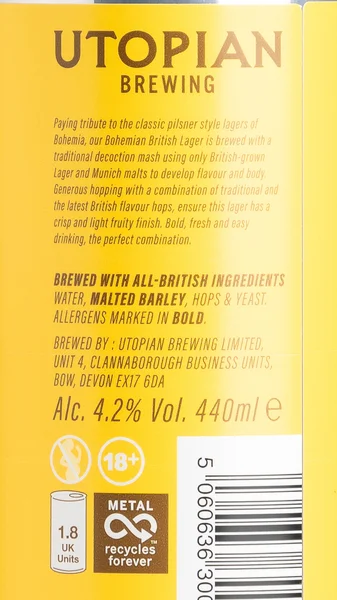 Utopian Brewing Bohemian Lager view 3