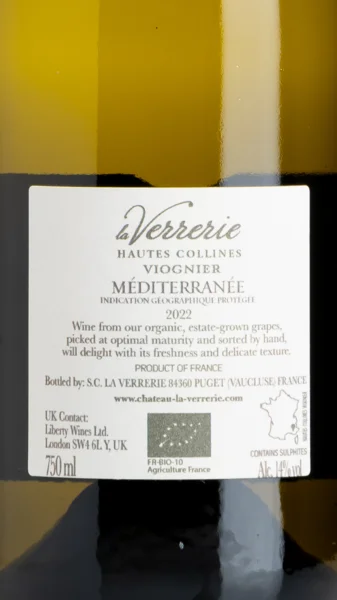 Château La Verrerie, Hautes Collines Viognier 2024 view 3