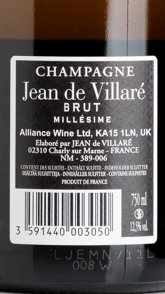 Champagne Jean De Villare Brut 2015 view 3
