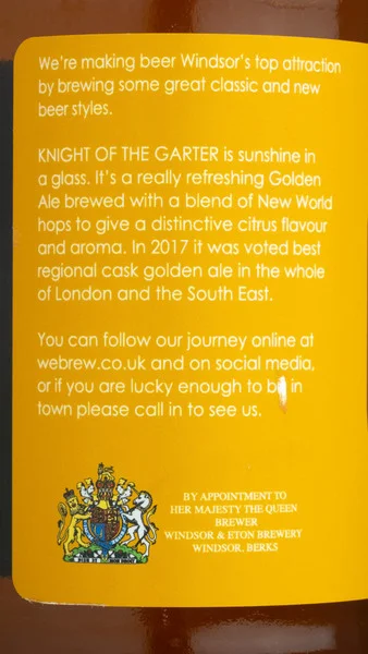 Windsor & Eton Knight of the Garter Golden Ale view 3